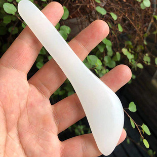 Natural Afghan Jade scraper American container dial Meridian stick White Jade triangle Meridian scraping plate Jade massager spot