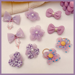 Children's Hair Rope Cute Bow Hair Band Little Girl's Hair Rope High Elastic Durable Hair Rubber Band
