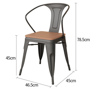Casual Iron Furniture Balcony Terrace Long Table and Chair Plastic Wood Dining Table Milk Tea Shop Barbecue Shop Outdoor Metal Table and Chair