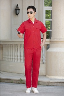 2024 Summer Polyester Cotton Series Labor Protection Work Clothes Wear-resistant Machine Repair Factory Clothing Suit Men's Short-sleeved Work Uniform Customization