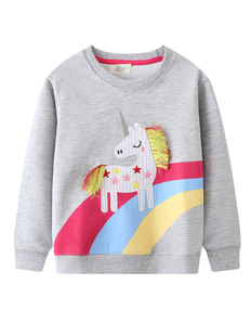 Factory wholesale spring and autumn girls' sweater jump girls' sweater new pullover round neck European and American autumn children's sweater