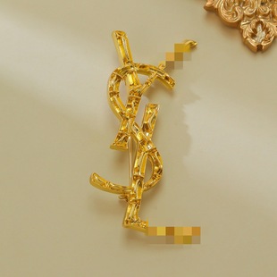 Poplar Letter VSL Brooch French Niche Design Sense Light Luxury High-end Sense Chanel Style Suit Brooch Clothing