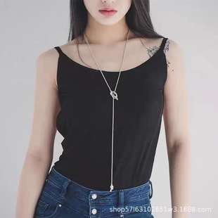 American hot brand m's fashion retro gold long Sailor Knot all-match sweater chain necklace accessories women's special offer