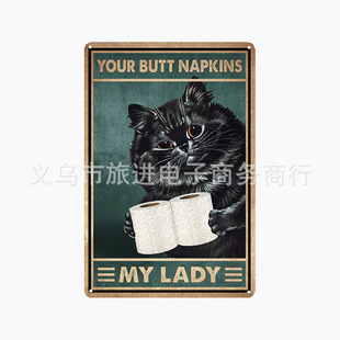 European retro flower cat decoration tin painting retro decoration Amazon Wish AliExpress supply