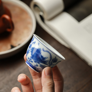Yitang Fugui small tea cup personal dedicated Master Cup Dehua white porcelain kung fu tea set Chinese fragrance tea cup