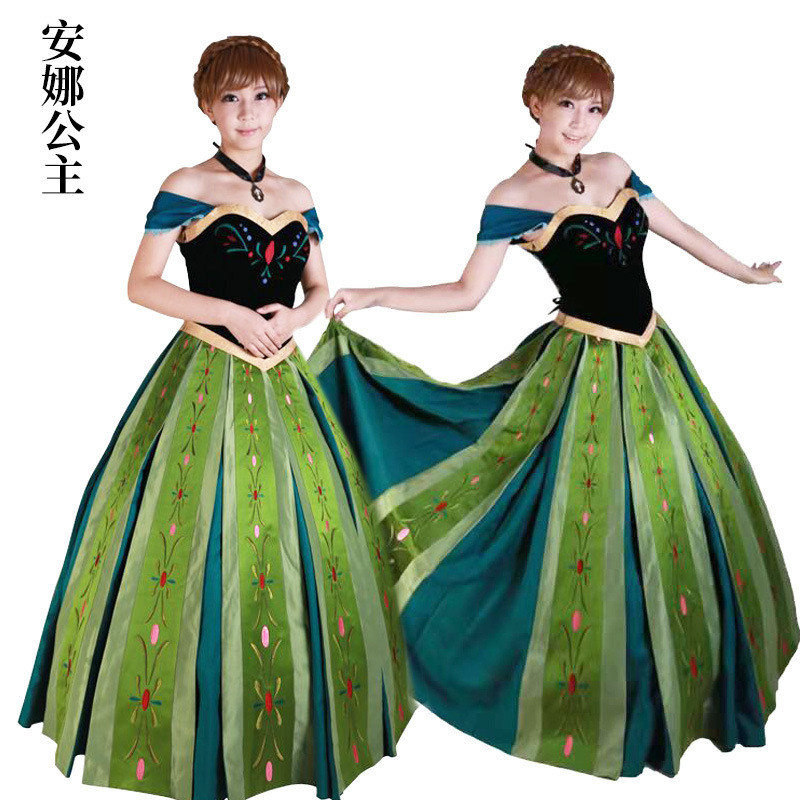 Adult Snow White Belle Anna Rapunzel Princess Le Pei Princess Purple Long Dress Rapunzel Performance Dress
