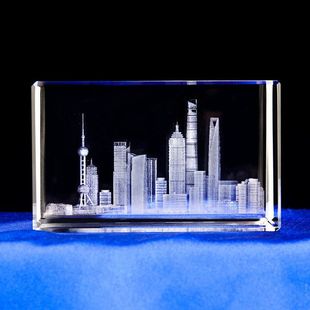 3d crystal decoration building model small waist Shanghai Bund yellow crane Yueyang Tower tengwangge National Day tourist souvenir