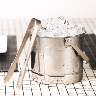 Portable stainless steel ice bucket ice bucket stainless steel ice clip bare body small sugar clip cube sugar clip thickened ice clip non-magnetic