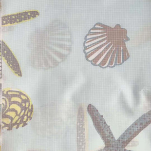 Cartoon Tropical Beach Shell Polyester Cloth 420D Polyester Printing Cloth Square PlaiD Printing Cloth Shopping Bag Fabric