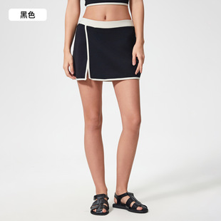 Naked breathable sports yoga skirt women's fake two-piece anti-light A- line skirt outdoor fitness tennis skirt D25044