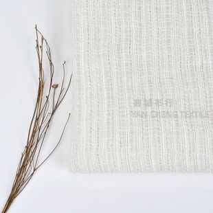 Pure linen jacquard sliver fabric 140g linen pleated fabric wrinkled stripe texture crepe scarf fabric