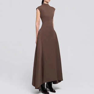 Vietnam Niche High-end Irregular Hem Long Dress Women's Summer New Elegant Slim-fit Sleeveless Tight Waist dress
