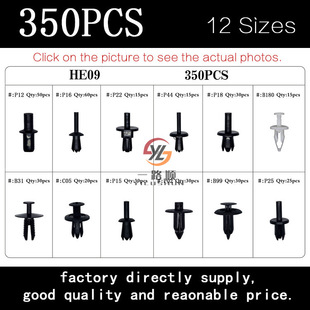 350PCs boxed buckle universal body nylon clip auto parts boxed buckle with tool set HE09