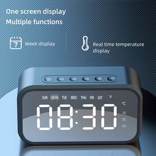 Настольный будильник Bluetooth беспроводной стерео мини светодиодный зеркальный цифровой телефон часы динамик подарок стерео звуковой эффект