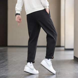 Foreign trade men's clothing-three-dimensional cut small cone version fleece-lined warm sports pants autumn and winter thick trousers men