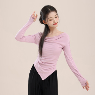 Classical Dance New Chinese Style Swing Collar Top Chinese Dance Daily Practice Dress Modern Dance Body Dress Dance Dress
