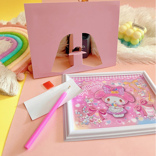 Sanrio diy diamond sticker pendant kindergarten diamond painting handmade material bag children's educational toys