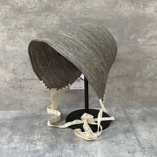 Designer Classical Elegant Lori Straw Hat for Seaside Sunshade Lafite Straw Hat Women's Japanese Sunshade Hat