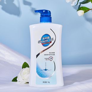 Quan Xinjia белый гель для душа с большой бутылкой 1000 мл чистого белого лимона