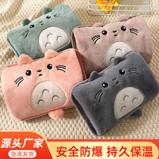 Totoro rechargeable hot water bag cute plush belly warming explosion-proof automatic power off hand warmer New Year gift wholesale
