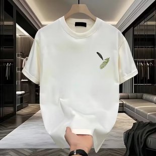American Style Handsome Heavy Cotton Short-Sleeved T-Shirt for Young Men and Women Summer Instagram Popular Brand Street Loose Round Neck Top