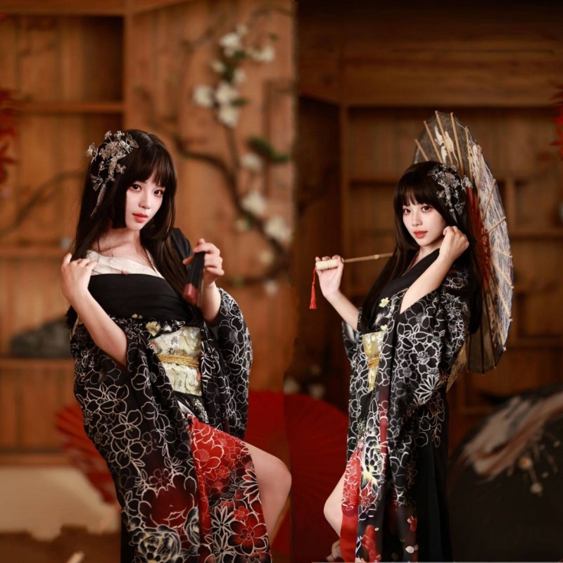 New Japanese Girl Kimono Women's Improved Japanese Bathrobe Dress Traditional Multicolor Japanese Portrait dress Wholesale