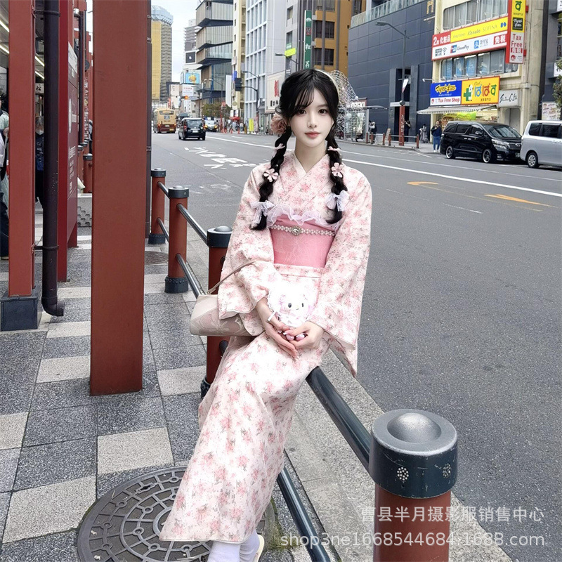 New Kimono Improved Japanese Traditional Photo Photography Clothing Shrine Yukata Japanese Girl Dress