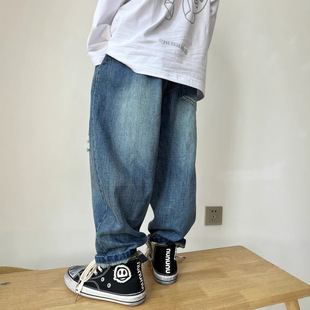 Cf 24 New Autum Ripped Jeans, Kidsren's Medium and Large Kidsren's Pants, Kidsren's Pants, Wide-Leg Casual Harem Pants