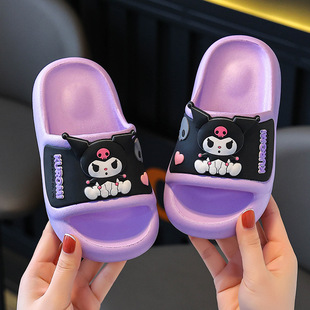 Merleti Children's Slippers Girls' Sandals and Slippers Women's Household Indoor Soft Bottom Non-slip Parent-child Baby's Outer Wear Can be Launchable