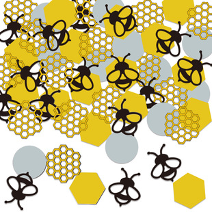 Children's year old bee confetti decoration honeycomb confetti birthday table confetti throwing sequins wholesale