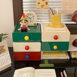 Factory direct dopamine drawer type storage box simple retro porch storage foldable rack finishing cabinet