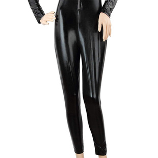 2023 Women's autumn and winter New jumpsuit sexy hot girl glossy patent leather jumpsuit tight hip lifting nightclub clothes