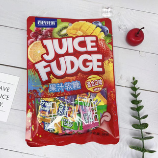 Baishi brothers fruit juice soft candy mixed flavor 88g bagged children's casual fruit soft candy snack snack