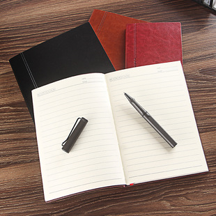 Office soft leather notebook diary meeting minutes business work study training can be printed logo