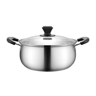 Soup pot 304 food grade household instant noodle pot wholesale set binaural complementary food pot induction cooker thickened stainless steel pot