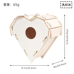 Unfinished Cross Border Wooden Wind Bell Bird House Toy suit Bird House Children's Graffiti Bird Nest Wooden Pendant Bird Cage