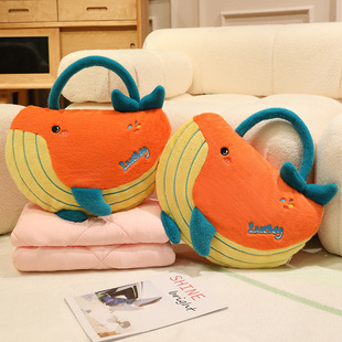 dopamine whale pillow quilt ocean series plush toy children's sleeping pillow killer whale blue whale doll