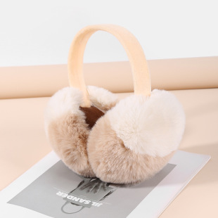 Wholesale warm earmuffs autumn and winter imitation rabbit hair cute contrast color foldable ear protection ear warm outdoor riding plush earmuffs