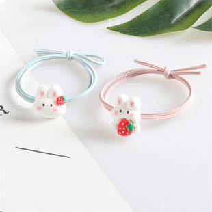 Korean version of net red ins cute rabbit hair rope strawberry rabbit hair ring high elastic hair rubber band wholesale