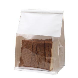White Bull Toast Bag Packaging Bag Wire Sealed Bread Bag Wire Curl Baking Bag Transparent Biscuit Cake Bag