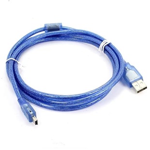 All copper transparent blue MINI USB2.0 mini USB charging line T-port charging line MP3 data line 1.5 meters