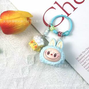 Flocking three-dimensional cloth cloth big head key chain pendant car pendant pendant personality girl bag pendant