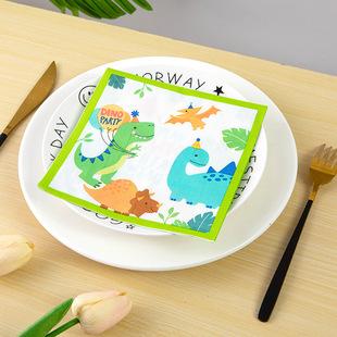 TEMU cartoon animal printing napkin cross-border home table decoration color tissue double-layer square tissue wholesale