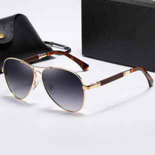 Men's fashion memory frame tremolo hot sale sunglasses polarized two-color lenses sunglasses brand toad frame glasses 9