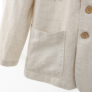 2024 spring and summer new linen shirt casual linen hoodie loose breathable hooded jacket G001