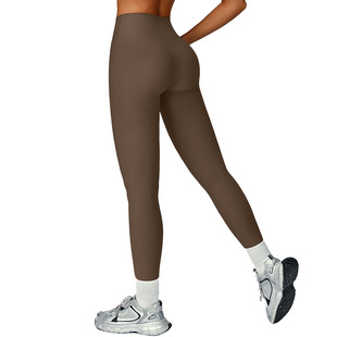 Cross-Border Threaded Yoga Pants High-Waisted Hip-Lifting Slimming Tights Outdoor Sports Running Fitness Wear Women's Summer 3093