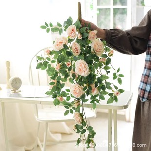 Simulation hanging flower decoration plastic plant hanging wall fake flower wall hanging orchid hanging basket vine wall hanging flower vine rose
