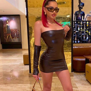 Cross-border European and American wind 2023 spring and summer explosive sleeve one-word collar Sexy Slim hip ladies dress wholesale
