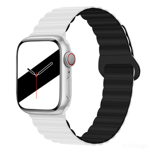 Ремешок для Apple Watch из силикона, магнитный, двухцветный, универсальный, подходит для Apple Watch 1-9 поколения, iWatch S10