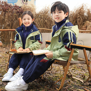 Primary school student class uniform jacket three-piece kindergarten Garden clothes spring and autumn clothing first grade autumn and winter sports school uniform suit